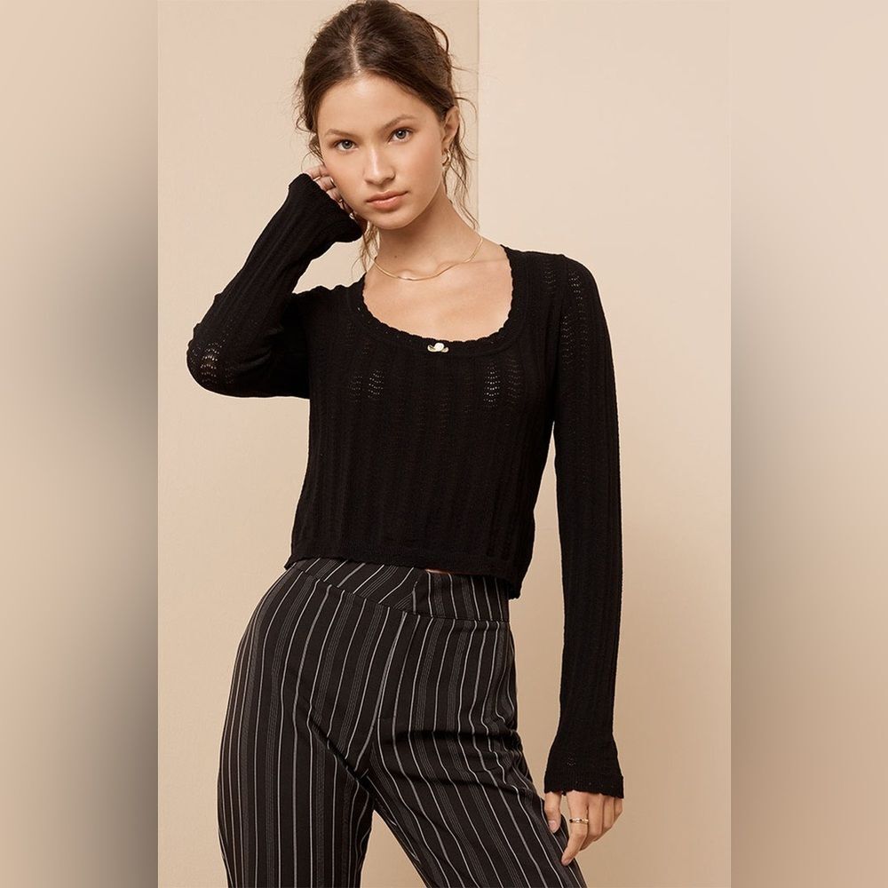 Black Long Sleeve PacSun Knit Top